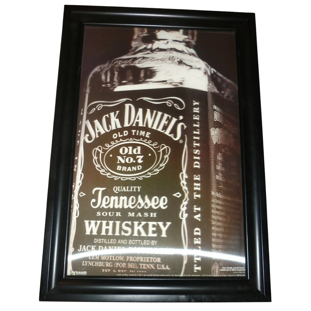 Jack Daniel's 3D Lenticular Poster Framed Old No. 7 Whiskey Bar Sign Pyramid
